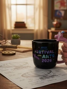 Disney Figment Mug Festival of the Arts 2026 EPCOT 3D Handle  Coffee Mug NWT
